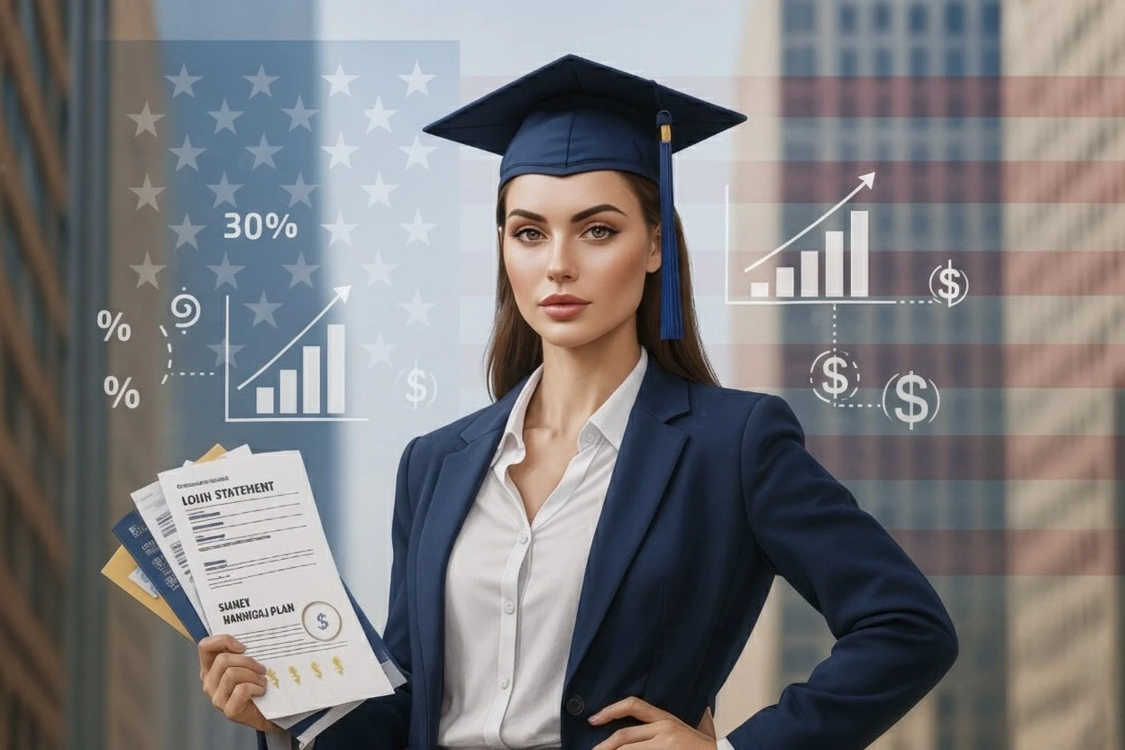 A young professional exploring student loan refinance options in the U.S. 2025 to lower monthly payments and build financial stability.