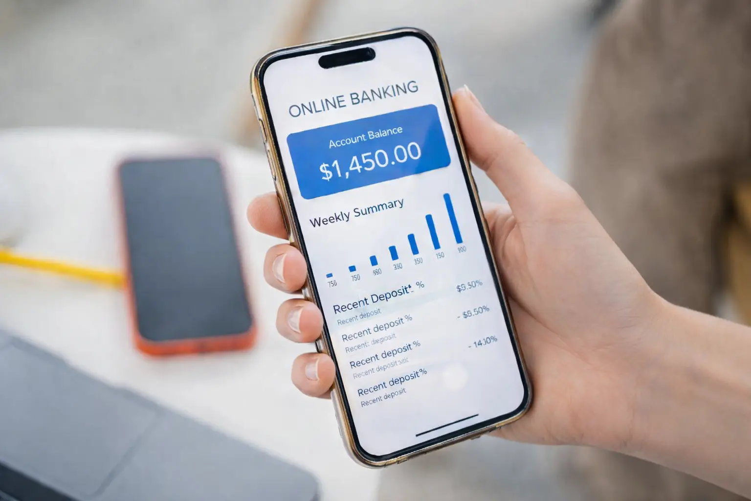 True liquidity shown through pending deposit on U.S. banking app