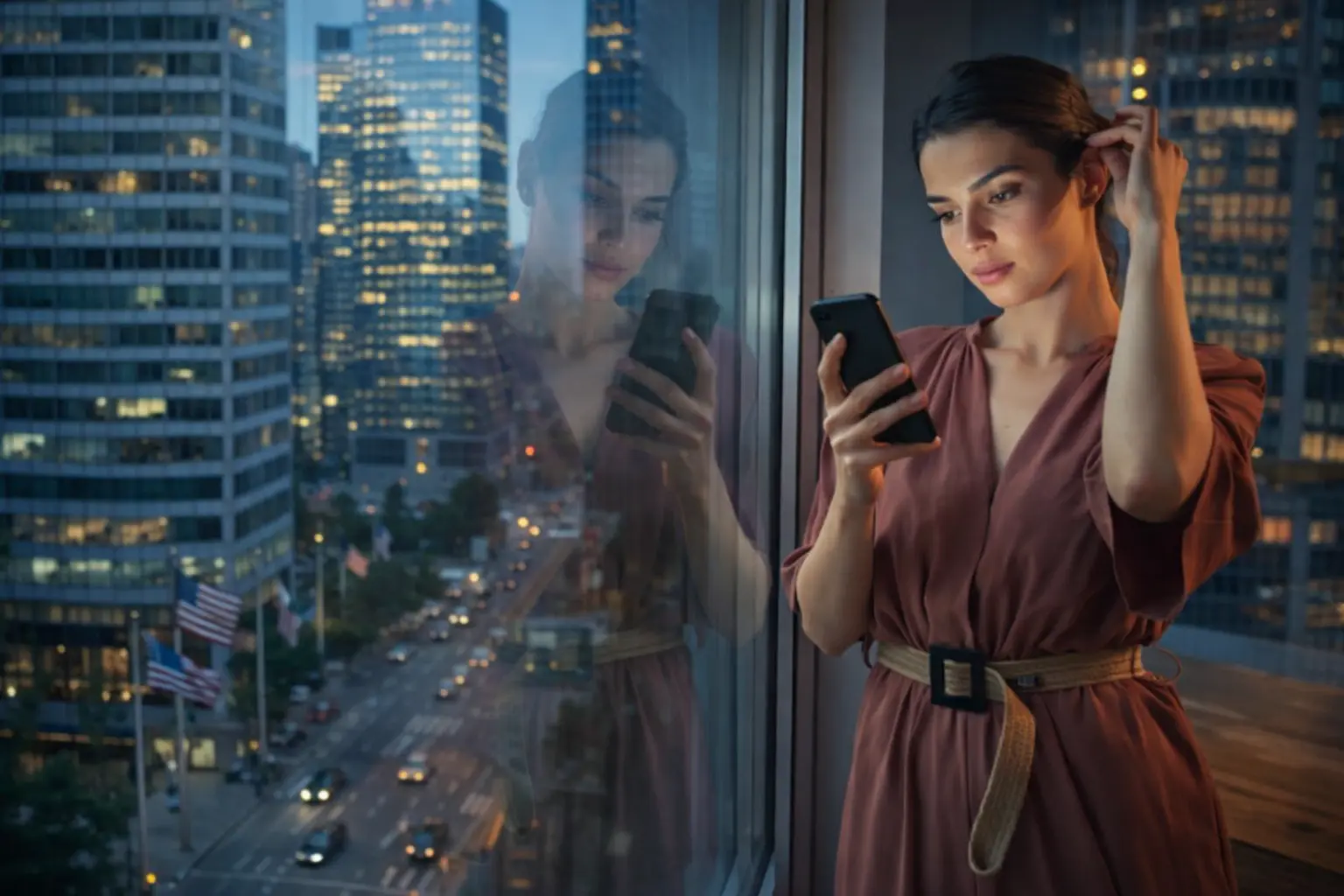 Woman checking bank balance on smartphone Tuesday morning deposits before 9 AM reserve posting window