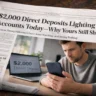 Man checking phone as direct deposit showing today for some accounts while others still wait