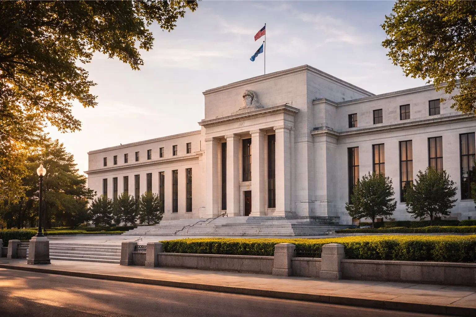 Federal Reserve building representing the U.S. money movement system where banks settle ACH and Fedwire payments