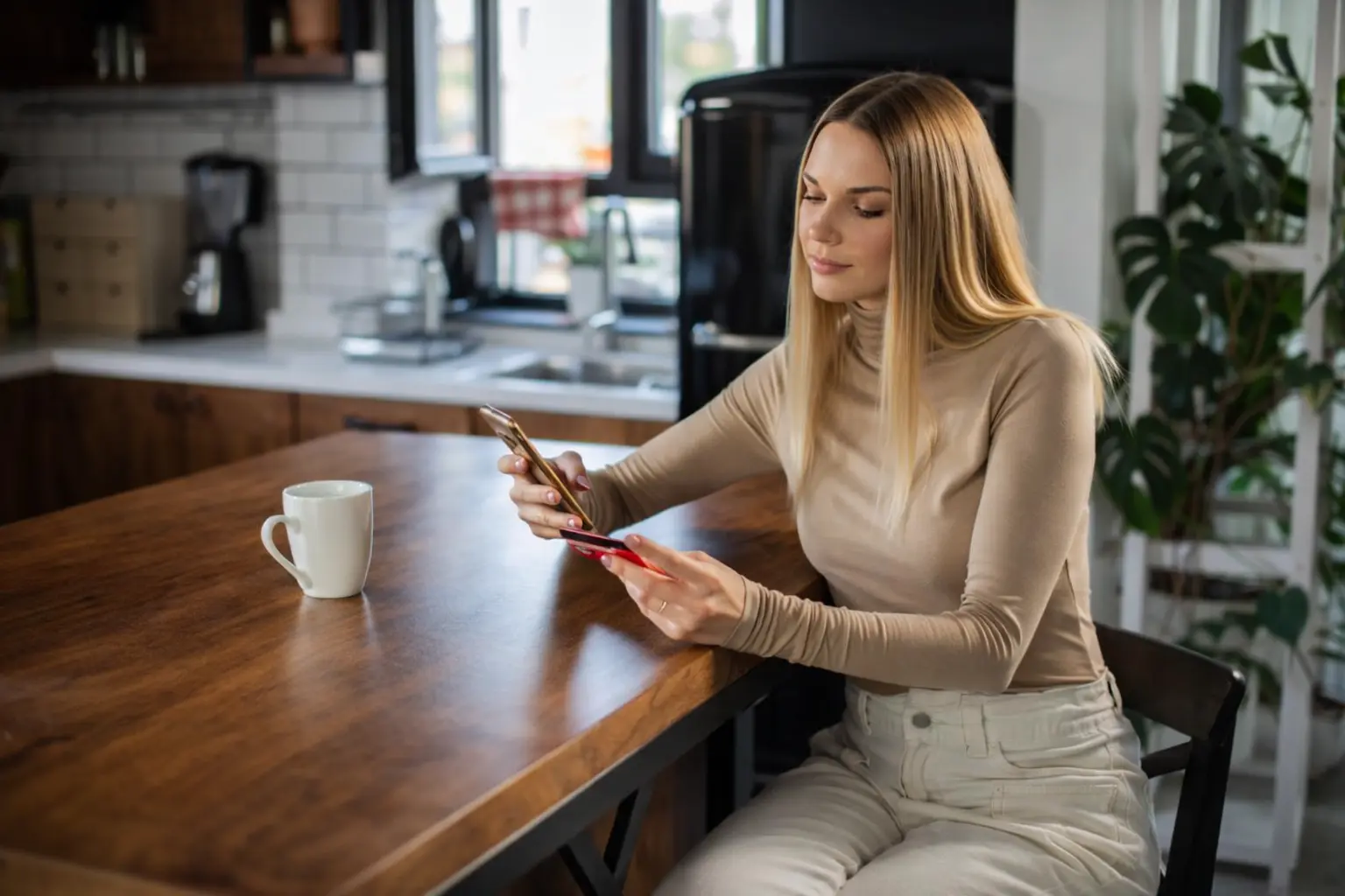 Woman checking bank balance after IRS refund approved but no deposit showing Sunday morning