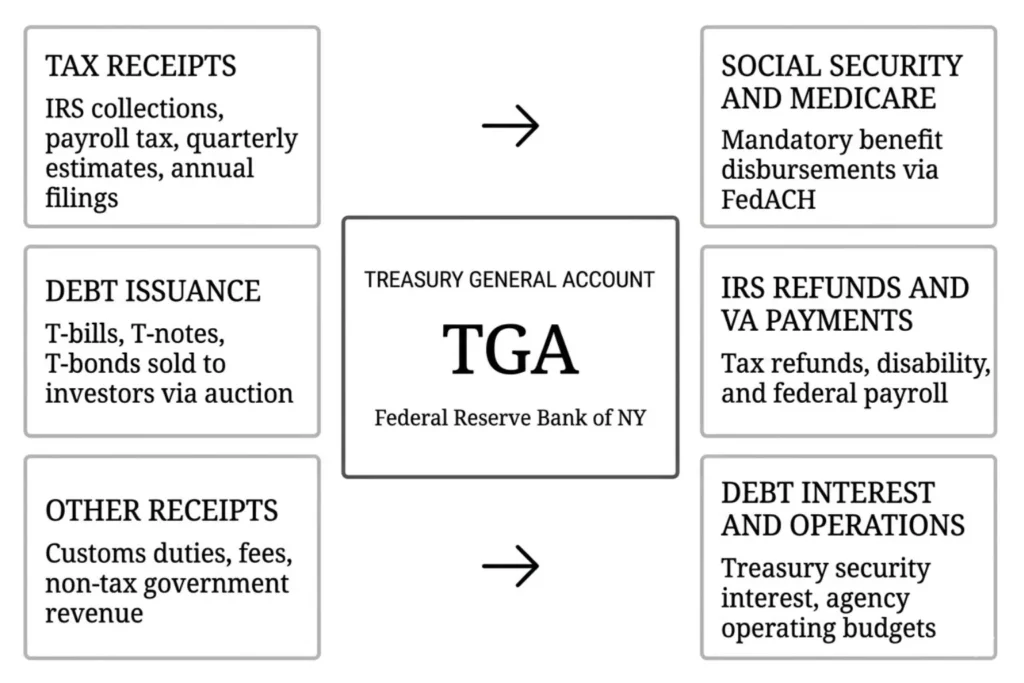 U.S. Treasury Explained: How Federal Budget Reaches Your Account 4 The Treasury General Account and how it funds your payments