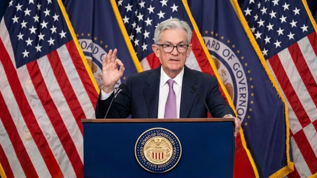 American woman checking high yield savings rate on phone banking app before Federal Reserve rate decision April 29 2026