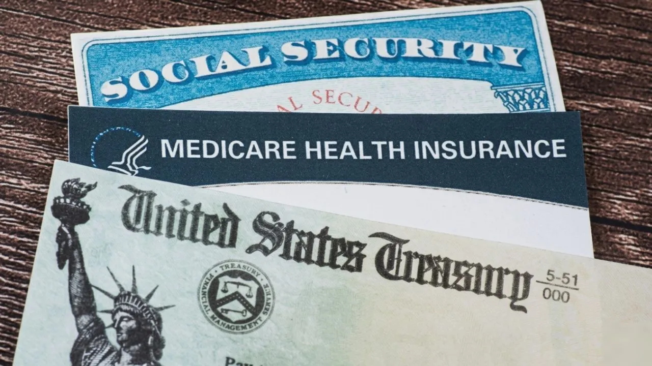 Retired American couple looking at bank statement showing Social Security deposit after Medicare Part B premium deducted nearly half of COLA increase