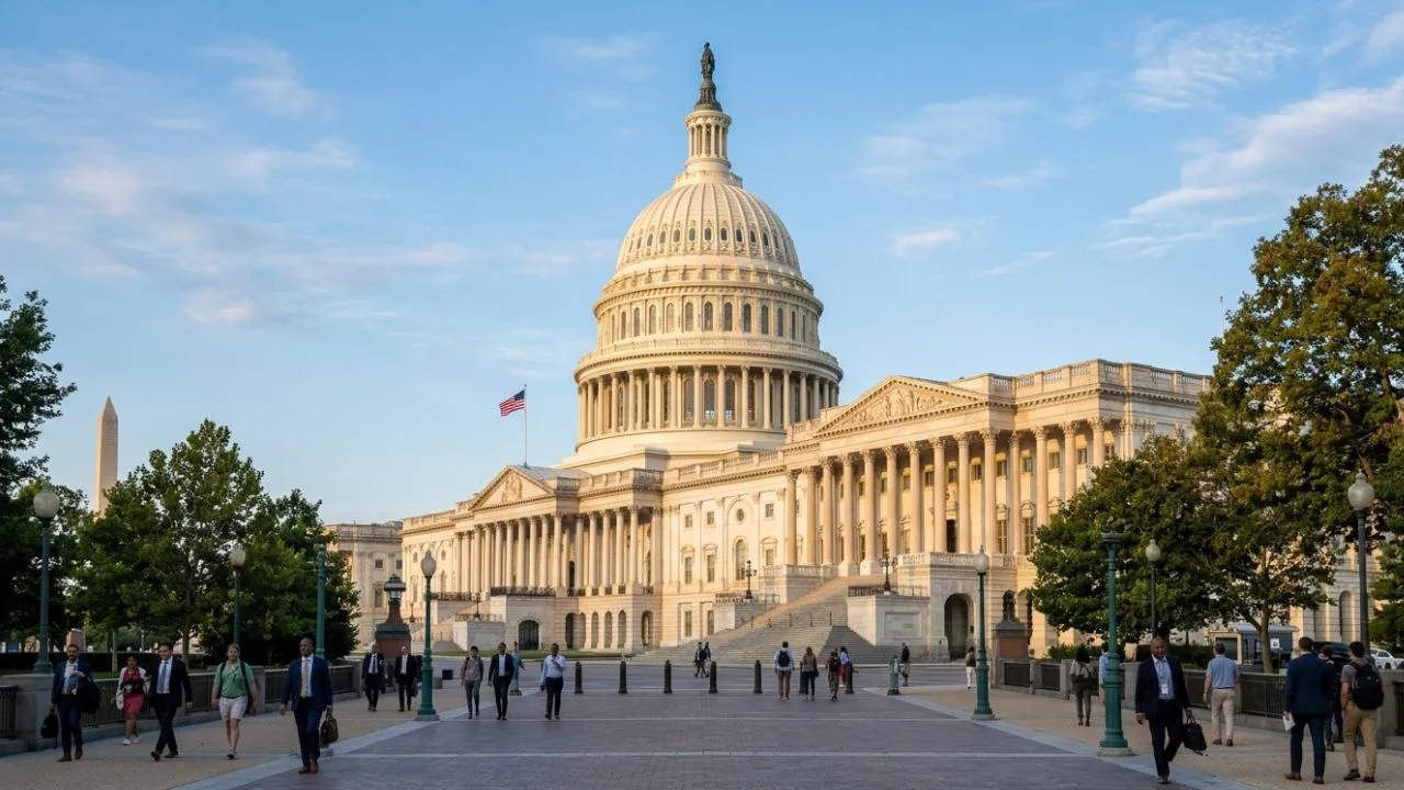 U.S. Capitol building representing the bipartisan PACE Act that would open Federal Reserve payment rails to fintech companies and nonbanks