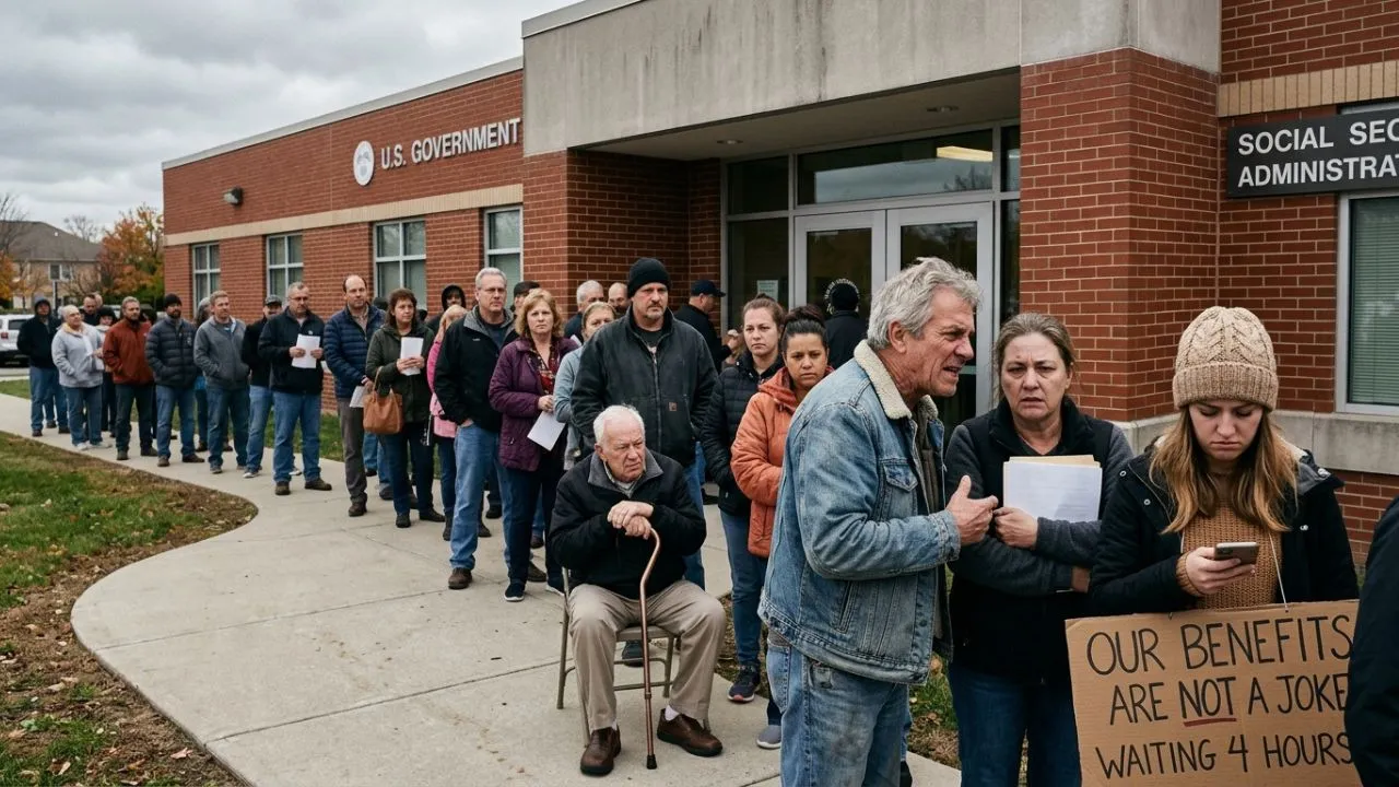 Social Security Administration office with reduced staffing showing impact on beneficiary access and wait times in 2026