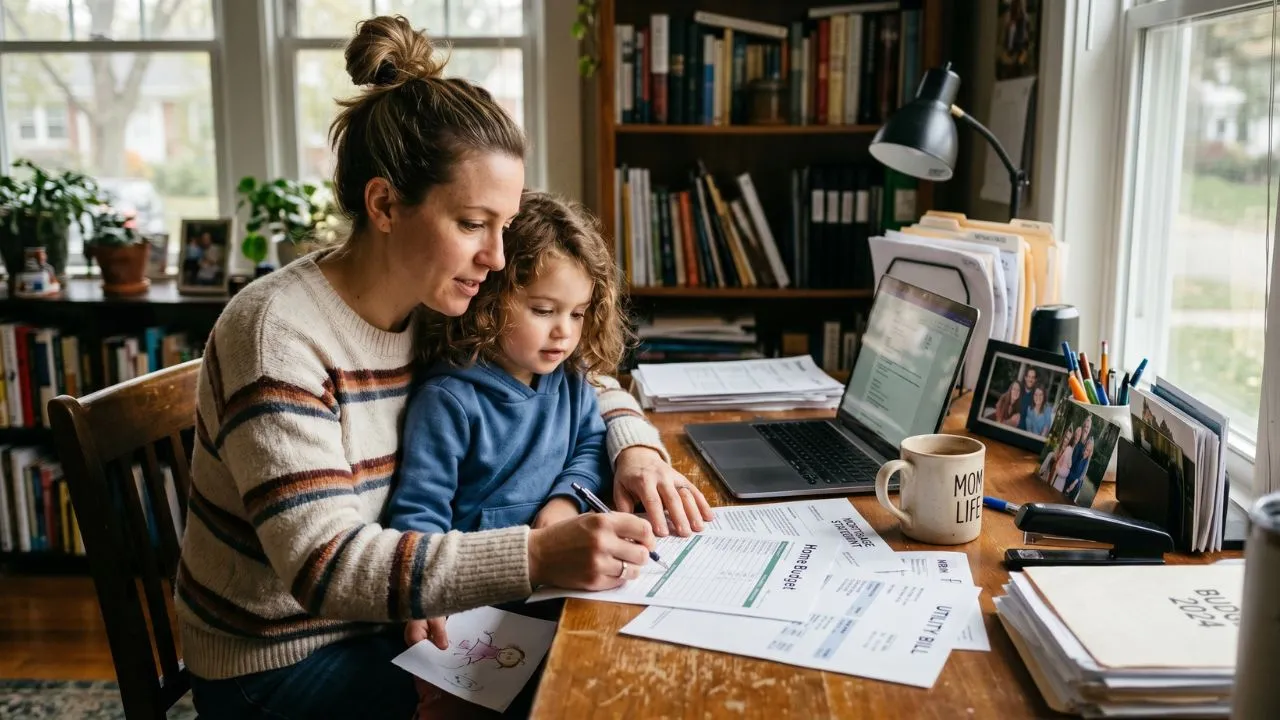 Parent reviewing Trump Account enrollment information on IRS Form 4547 for the $1,000 child savings pilot program launching July 2026