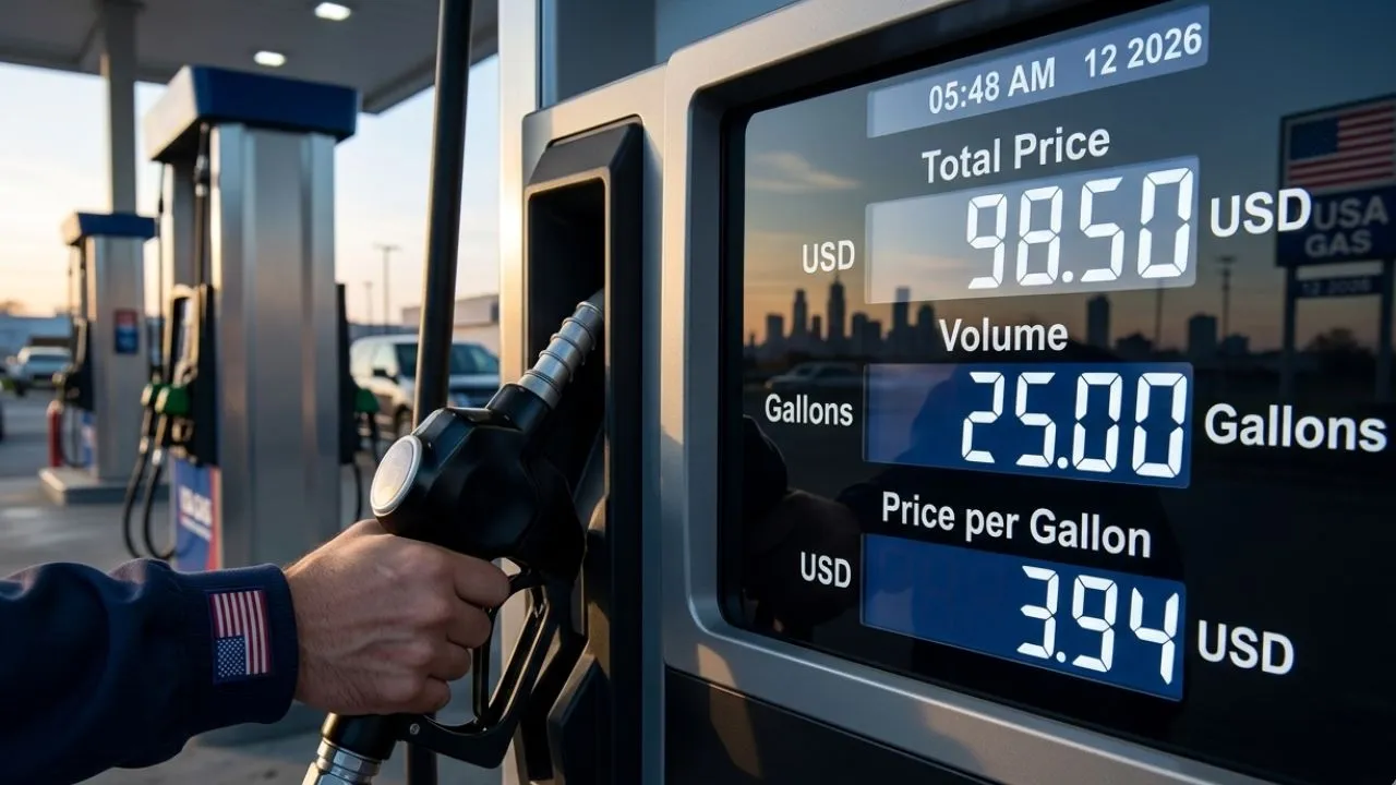 Person watching elevated gas prices at pump reflecting April 2026 CPI inflation data