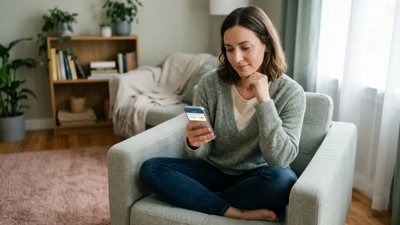 Person checking bank account on phone showing zero balance with pending direct deposit representing federal payment timing delay on May 8 2026