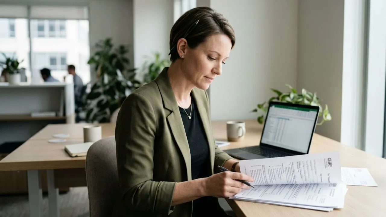 Taxpayer reviewing IRS tax transcript documents to understand DIF score and audit selection process in 2026