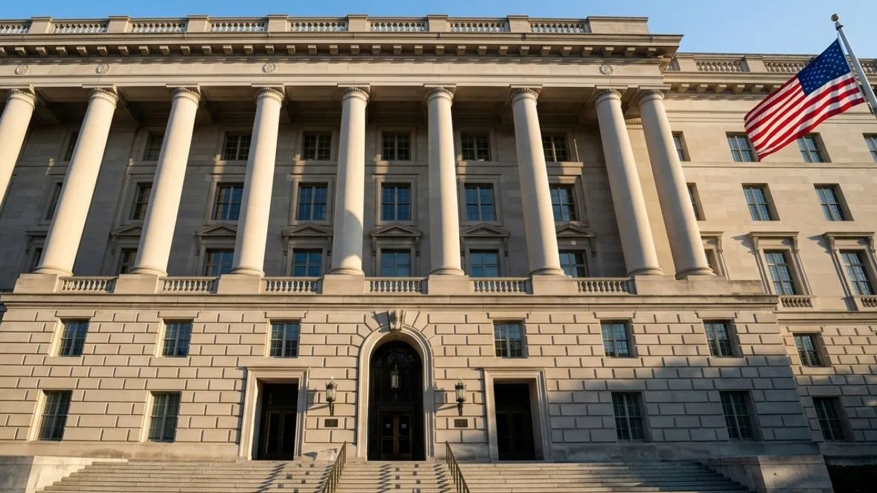 IRS headquarters building Washington DC representing the Treasury Offset Program that seizes tax refunds for student loans child support and federal debt in 2026