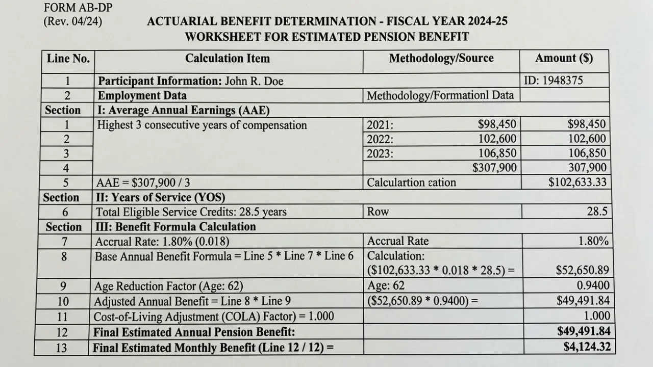 SSA AIME and PIA benefit calculation formula worksheet