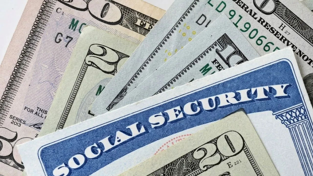 SSI payment May 2026 dual beneficiary checking bank app showing two Social Security deposits on phone screen morning light
