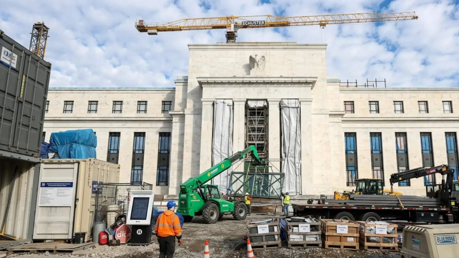 Federal Reserve Eccles Building in Washington DC representing central bank independence from presidential authority