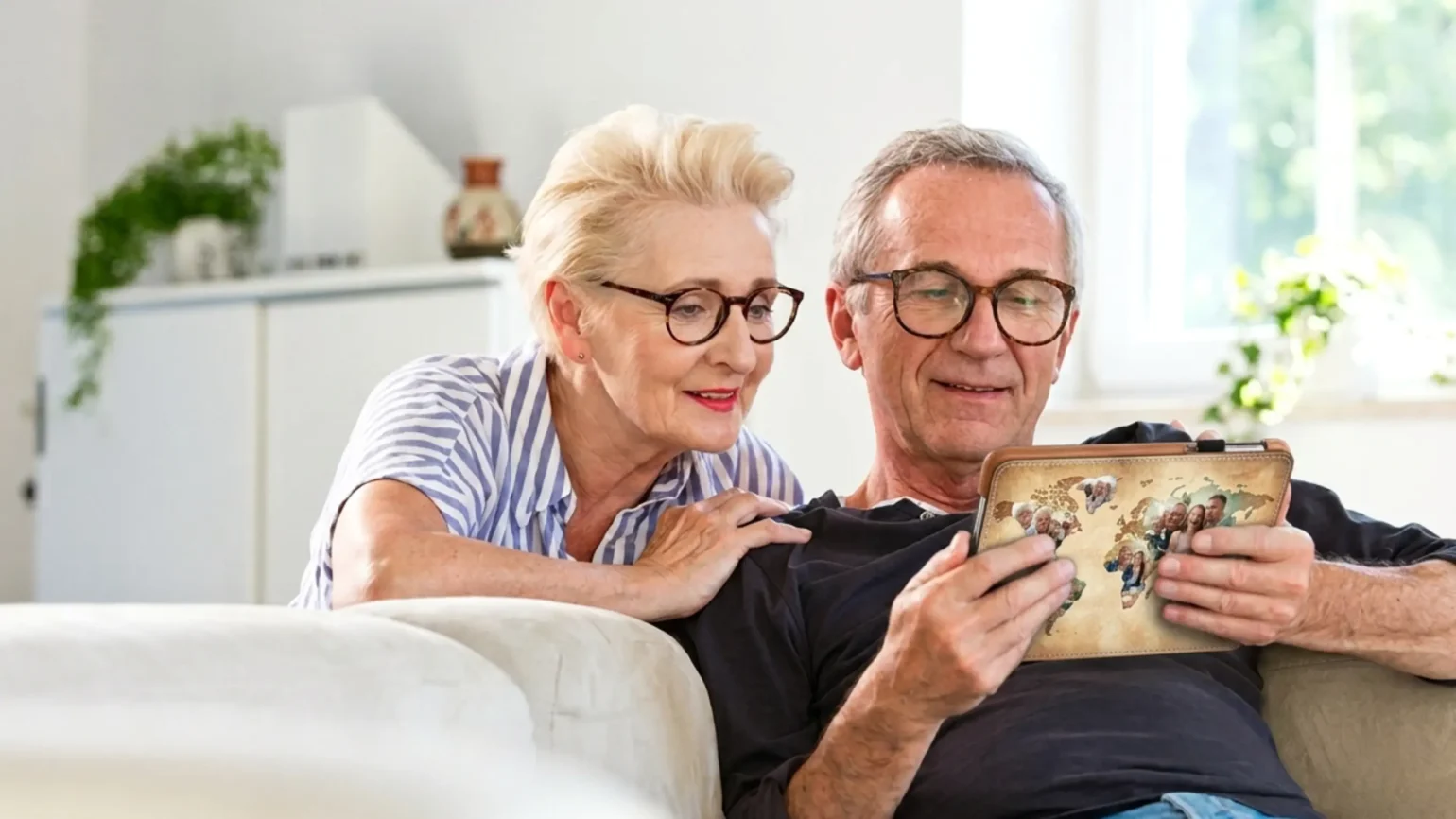 An investor reviews advisor fees and portfolio growth on a tablet at home.