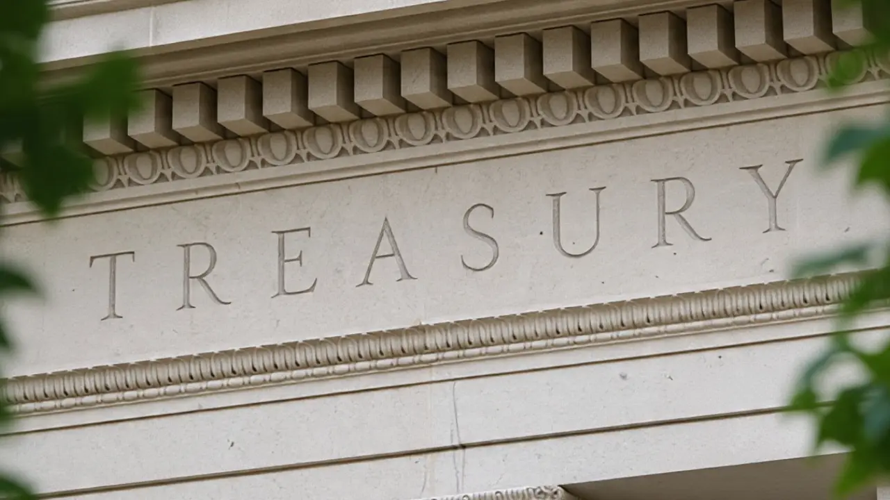 U.S. Treasury building representing government bond and bill auction process