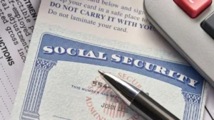 Latest U.S. Financial News and Analysis 13 An illustration of a retirement planning document with a calculator, representing Social Security benefit tax calculations