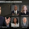 Official graphic of the 7-member Federal Reserve Board of Governors as of May 2026 led by Chairman Kevin Warsh
