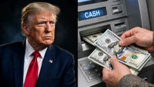 Latest U.S. Financial News and Analysis 26 U.S. political figure beside an ATM as a person withdraws $100 bills