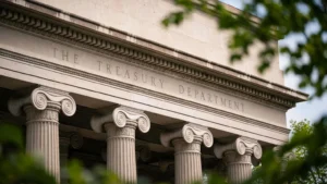 Latest U.S. Financial News and Analysis 22 U.S. Treasury Department building as Treasury yields move ahead of the Federal Reserve’s July meeting minutes.