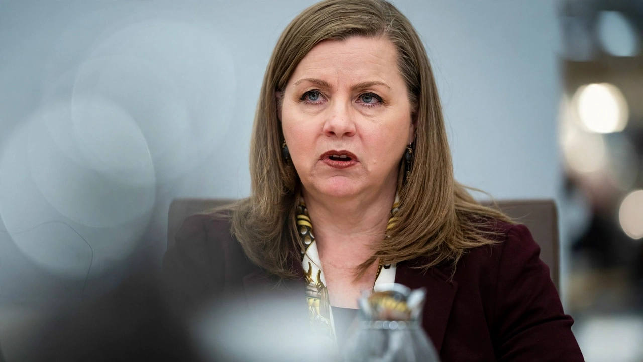 Federal Reserve Vice Chair for Supervision Michelle Bowman speaking at a meeting