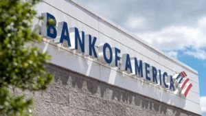 Latest U.S. Financial News and Analysis 15 Bank of America signage on a bank building following U.S. Treasury's announcement of over $1.21 billion in penalties.