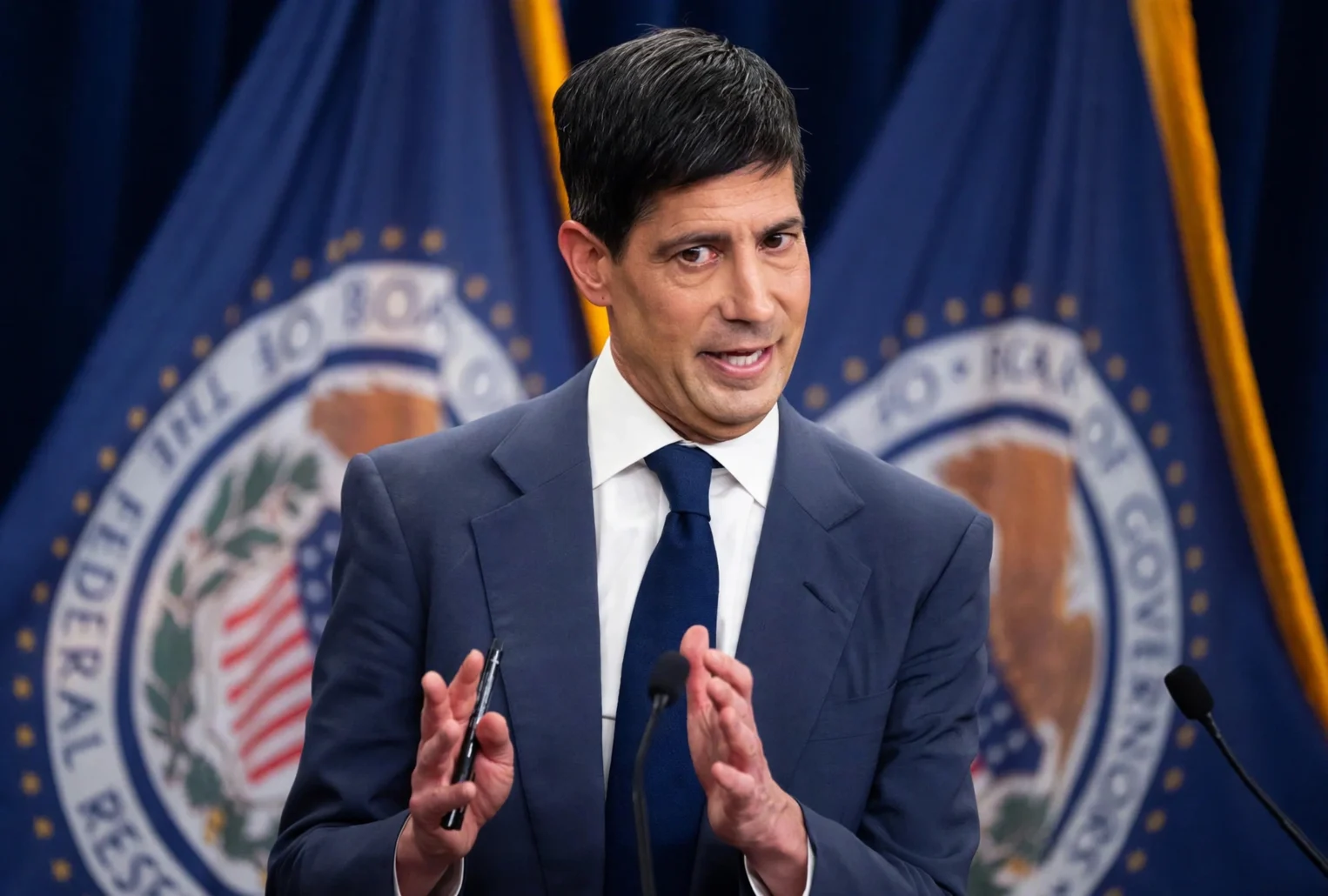 Federal Reserve official speaking at a press conference ahead of the October 28, 2026 interest rate decision