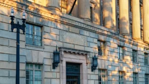 Latest U.S. Financial News and Analysis 7 Exterior of the U.S. Department of Commerce building in Washington, D.C., associated with the September 2026 retail sales report.